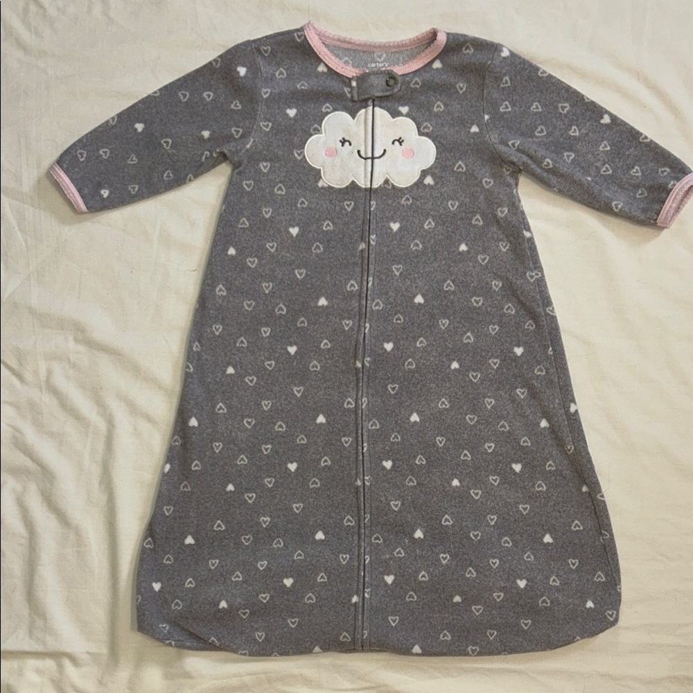 Gray Cloud Print sleep sack